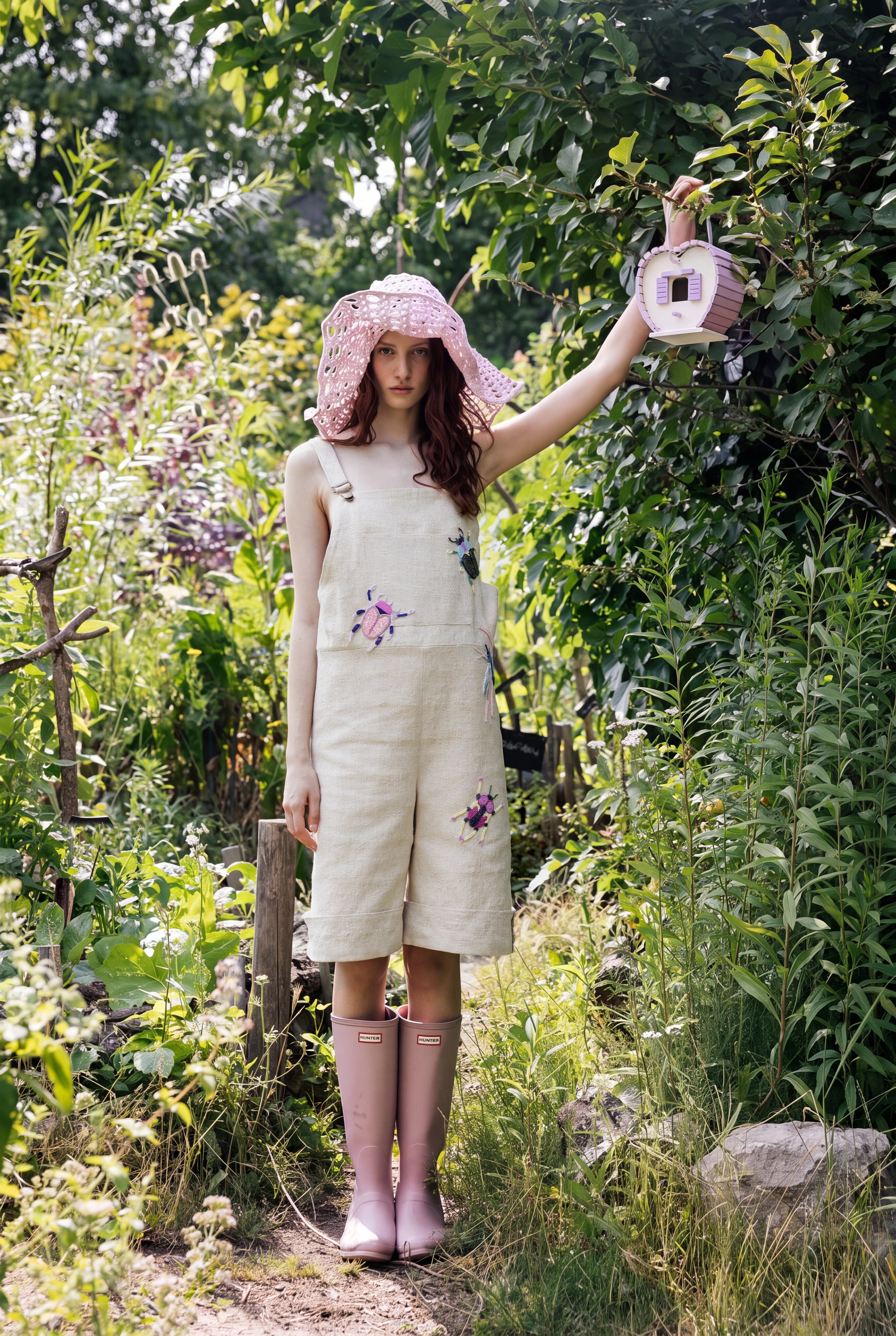 The Bug Dungaree. ESCAPIST GARDEN SS27, MARIE-LOUISE MÜLLER. Photography: Tanja Tremel.