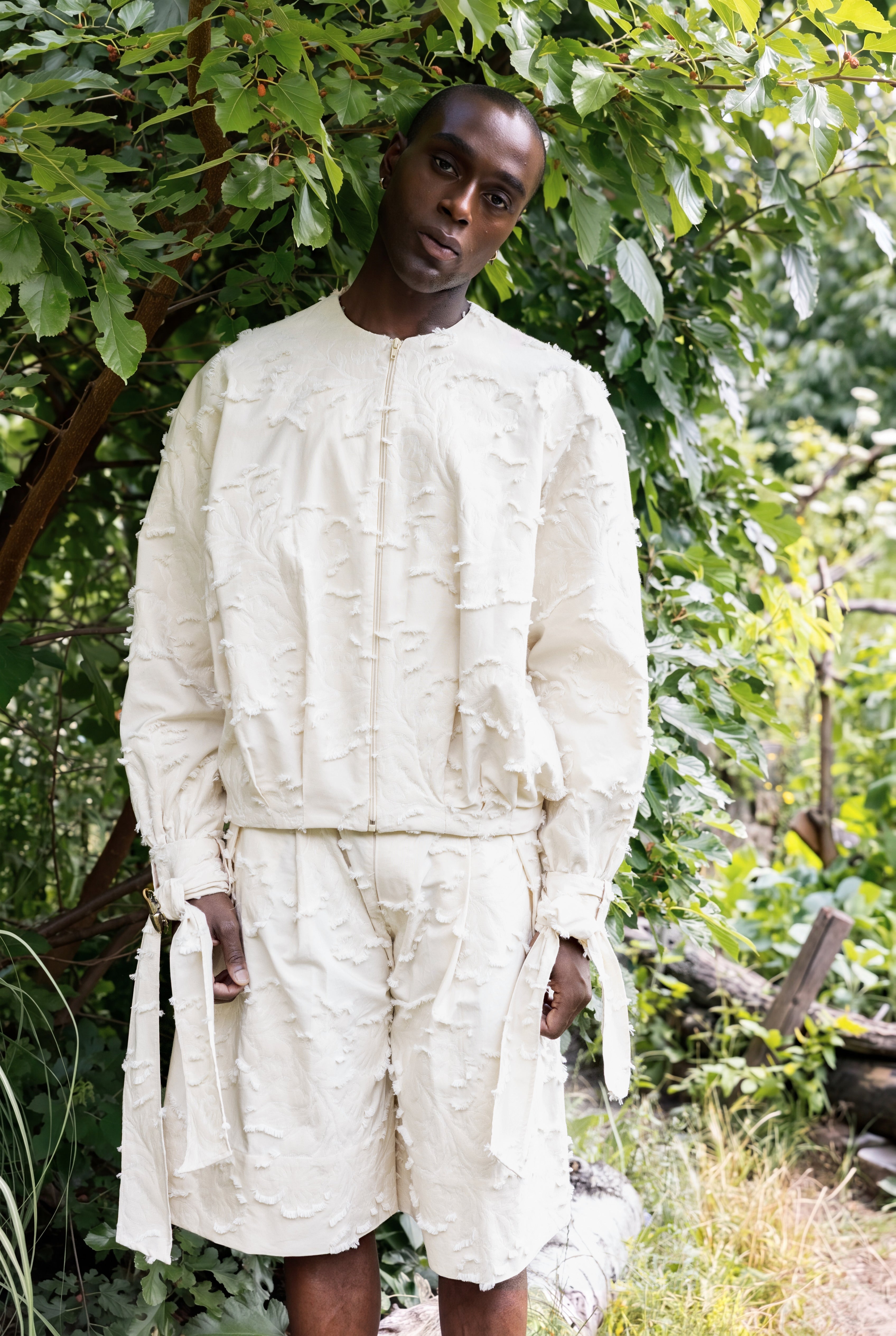 The Pleated Bomber Set. ESCAPIST GARDEN SS27, MARIE-LOUISE MÜLLER. Photography: Tanja Tremel.