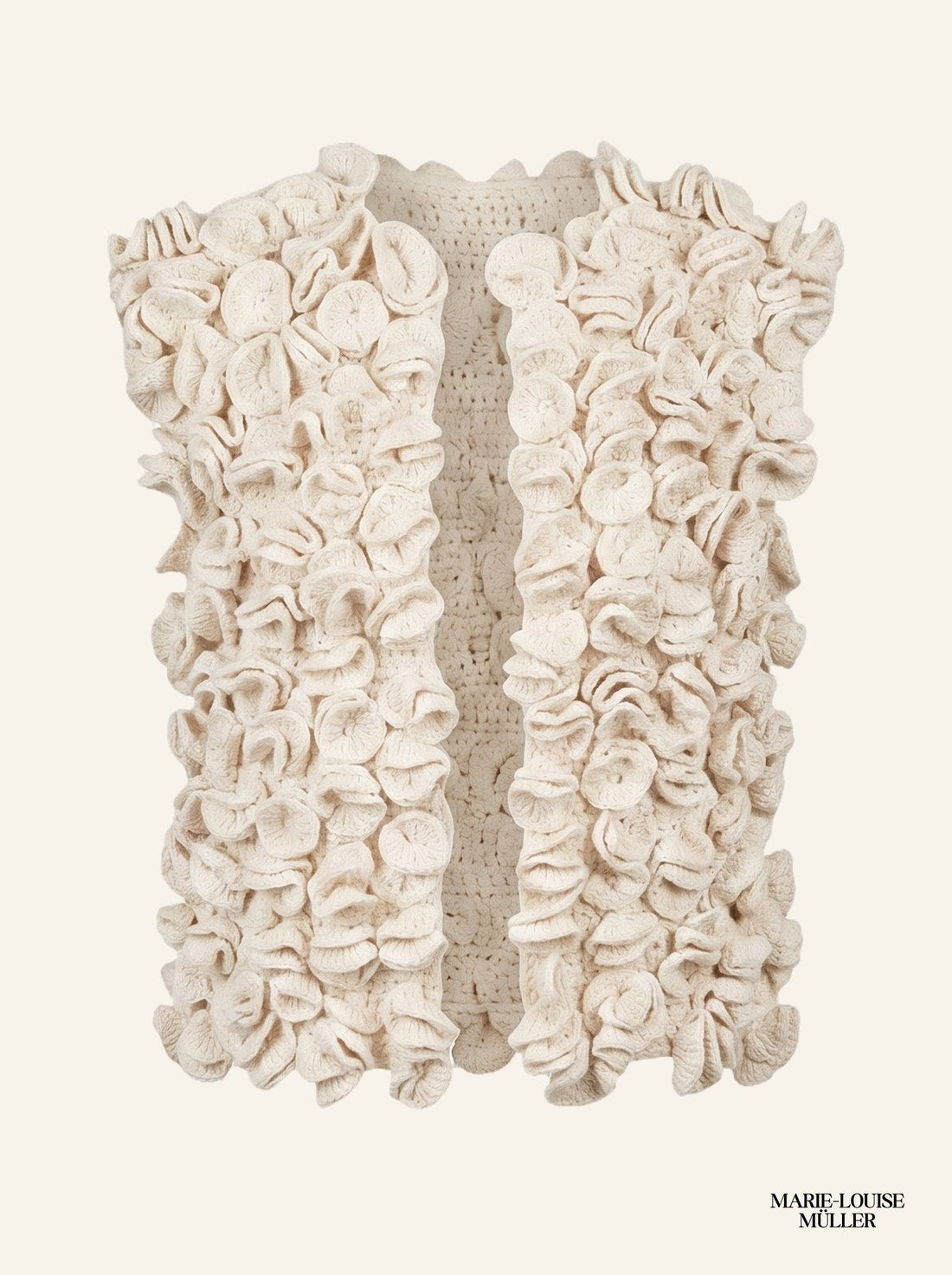 Ruffle Gilet. VARGAVINTER AW25. MARIE-LOUISE MÜLLER.