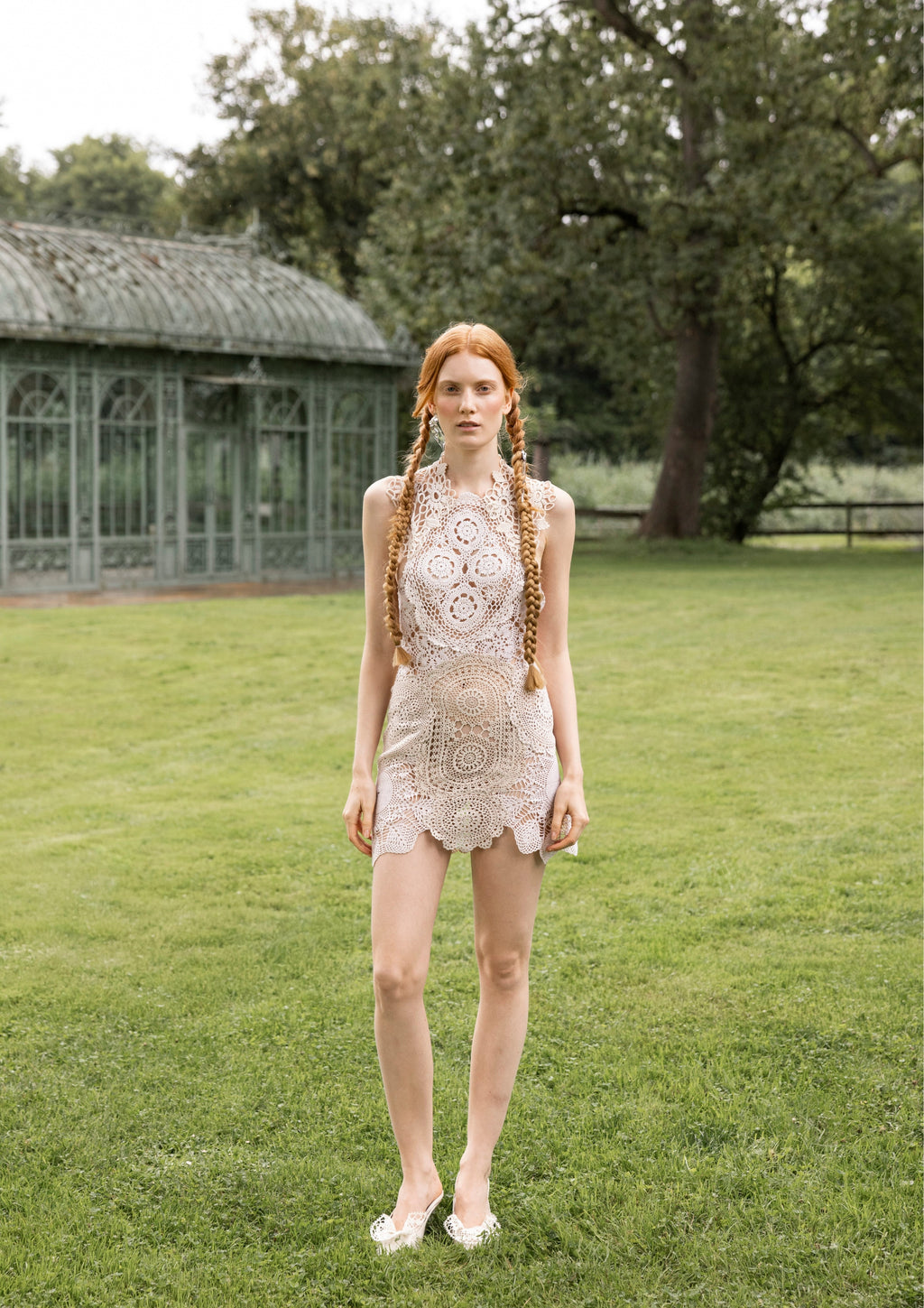 doily dress upcycling lookbook model photoshoot slow fashion design berlin Marie-Louise Müller