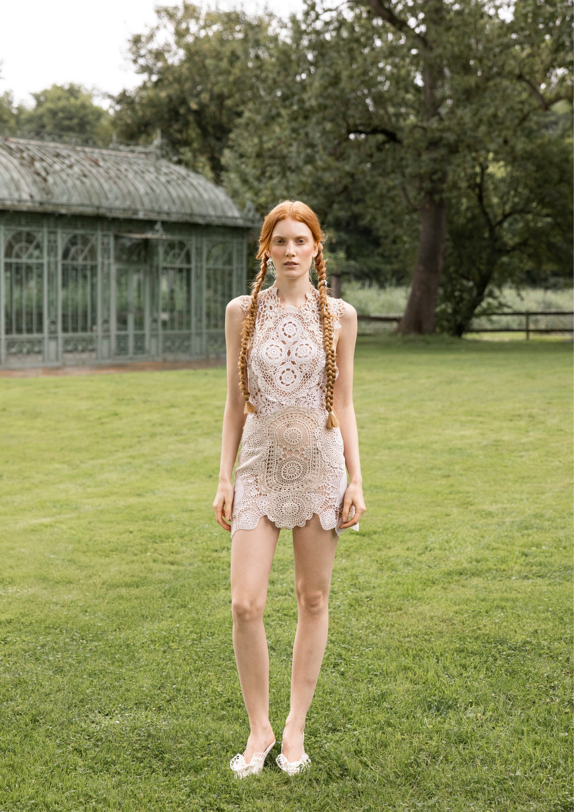 doily dress upcycling lookbook model photoshoot slow fashion design berlin Marie-Louise Müller