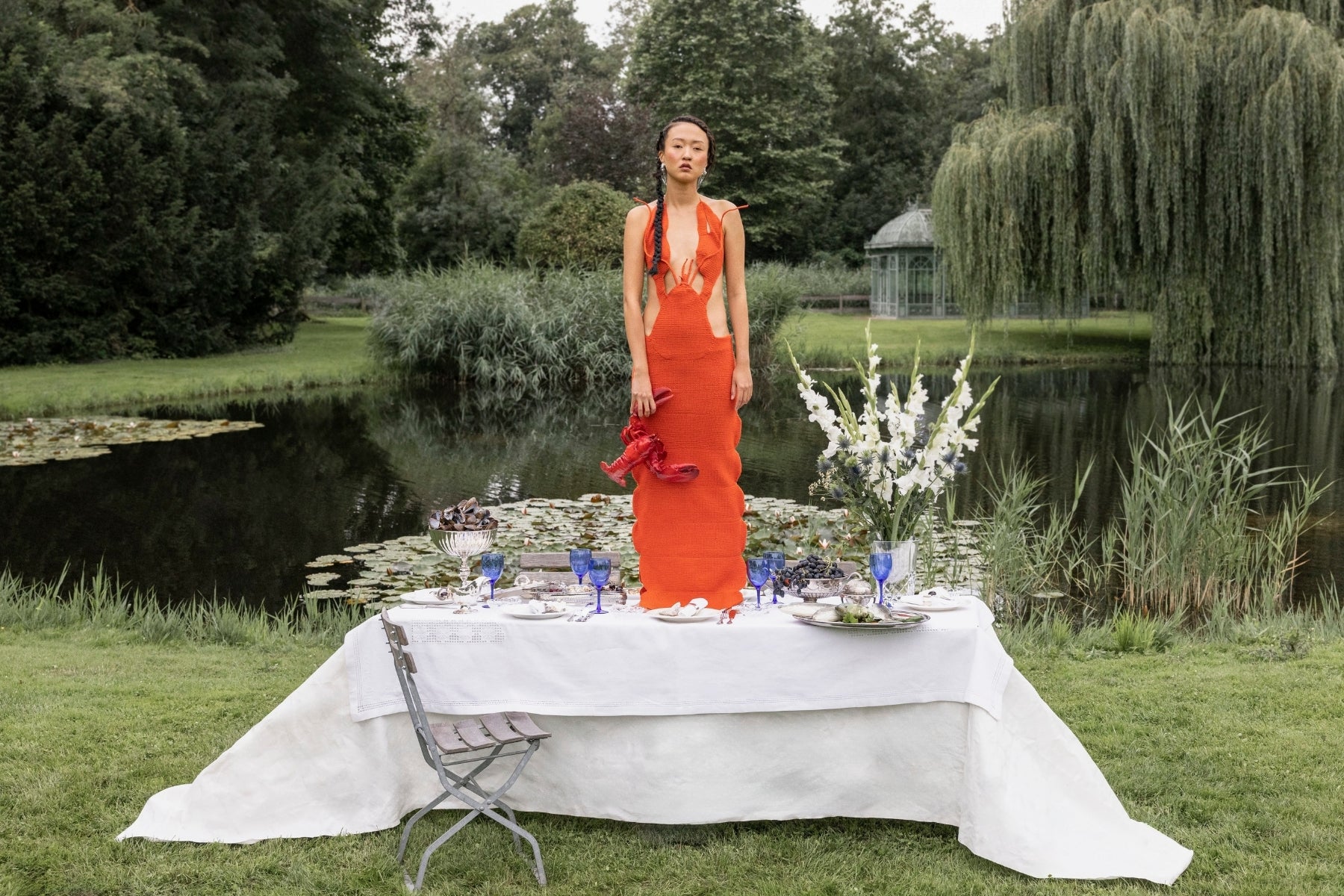 lobster dress crocheted lookbook photoshoot slow fashion berlin Marie-Louise Müller