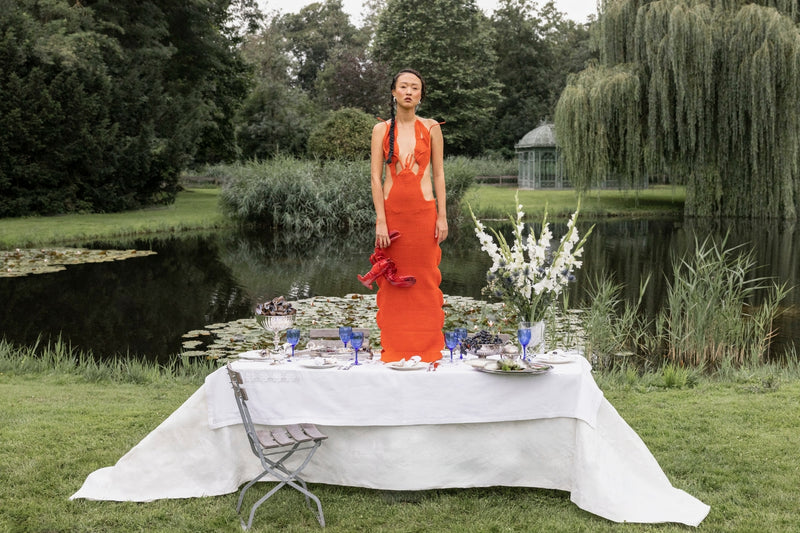 lobster dress crocheted lookbook photoshoot slow fashion berlin Marie-Louise Müller