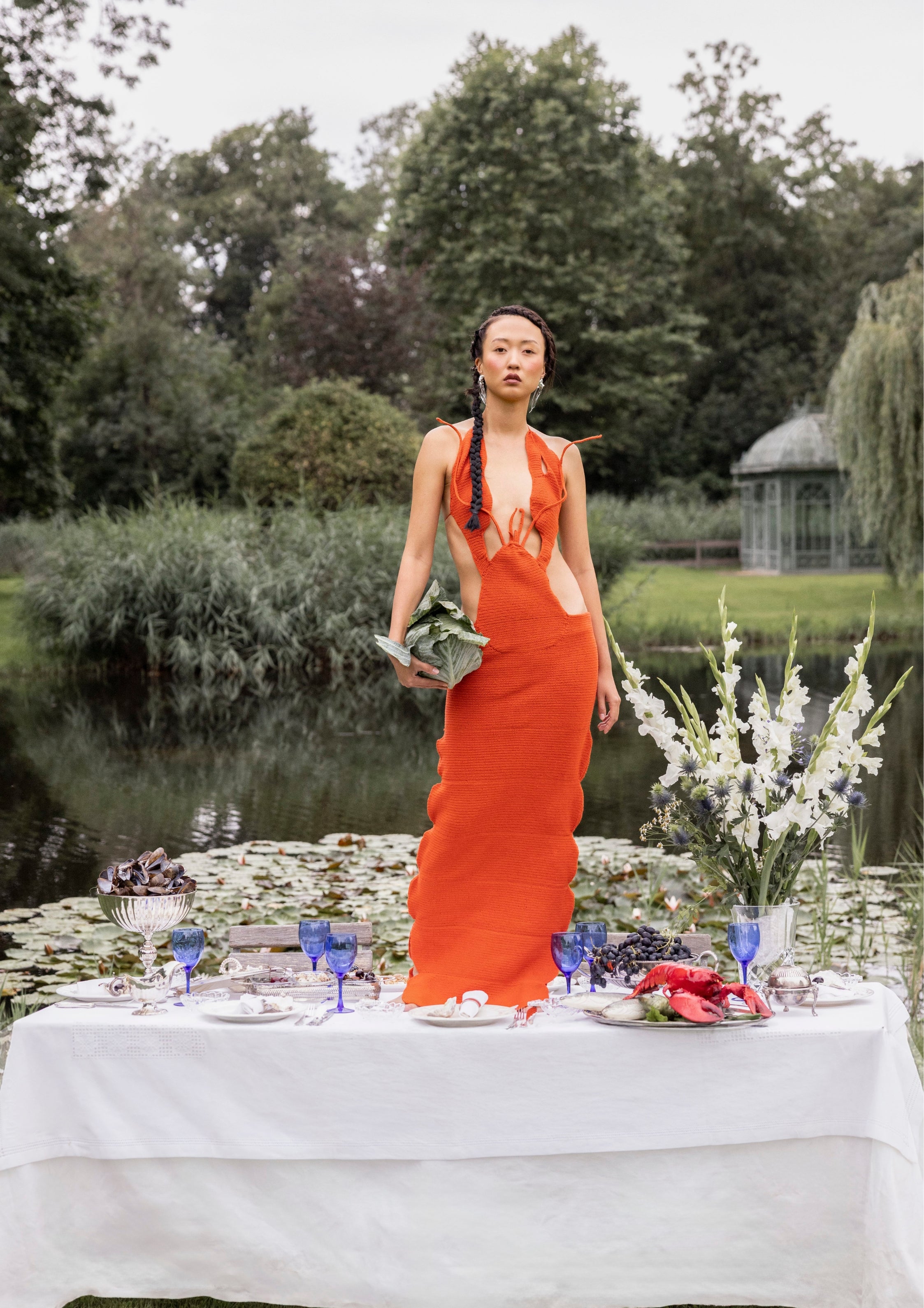 lobster dress crocheted lookbook photoshoot slow fashion berlin Marie-Louise Müller