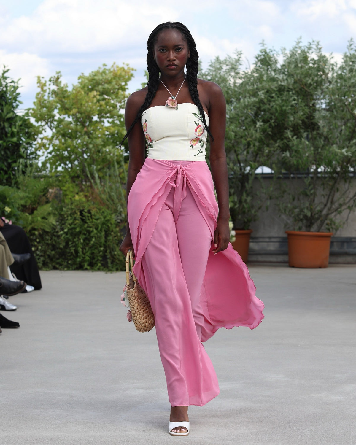Corset Embroidery Top on the runway, ESCAPIST GARDEN SS27. Photograph: Boris Marberg for Berlin Fashion Week.